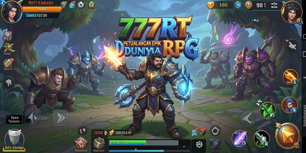 Tampilan gameplay seru dengan karakter yang beraksi di dunia RPG.