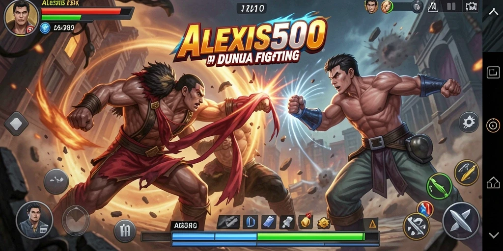 Gameplay ALEXIS500 yang intens dalam pertarungan Fighting.