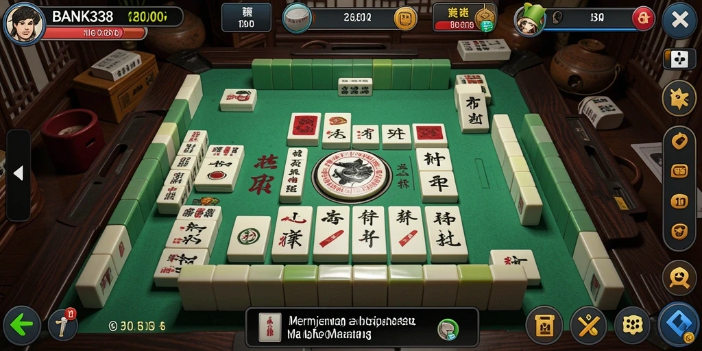 Screenshot gameplay BANK338 menunjukkan keseruan bermain Mahjong dengan teman.