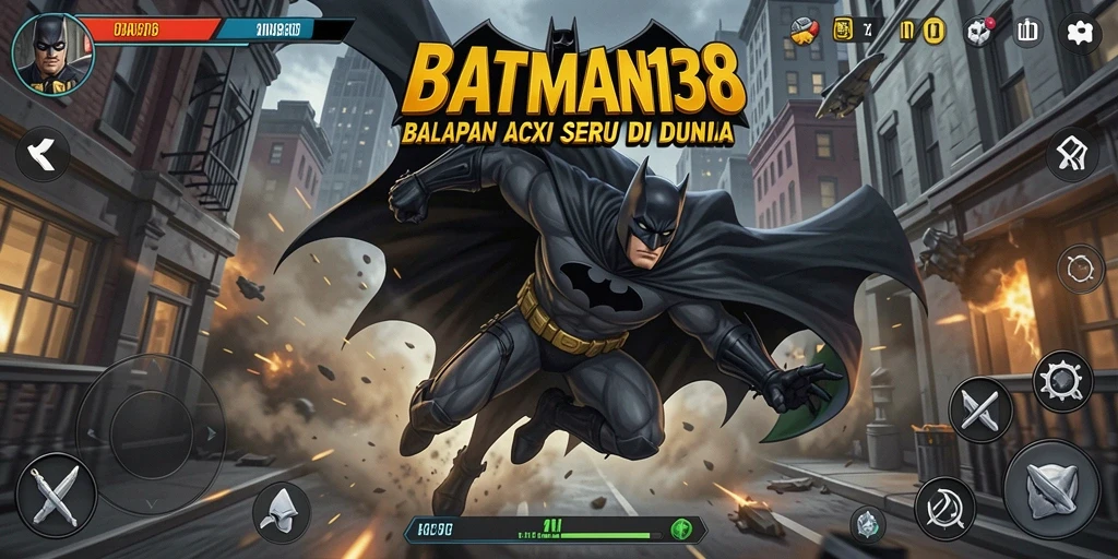 Tampilan gameplay balapan seru dengan karakter Batman.