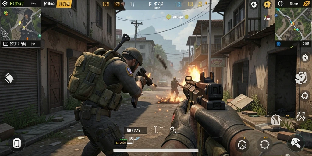 Screenshot gameplay menunjukkan aksi seru dalam EOS77.