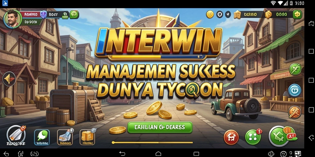 Tampilan gameplay INTERWIN yang menarik dalam mengelola bisnis Tycoon.