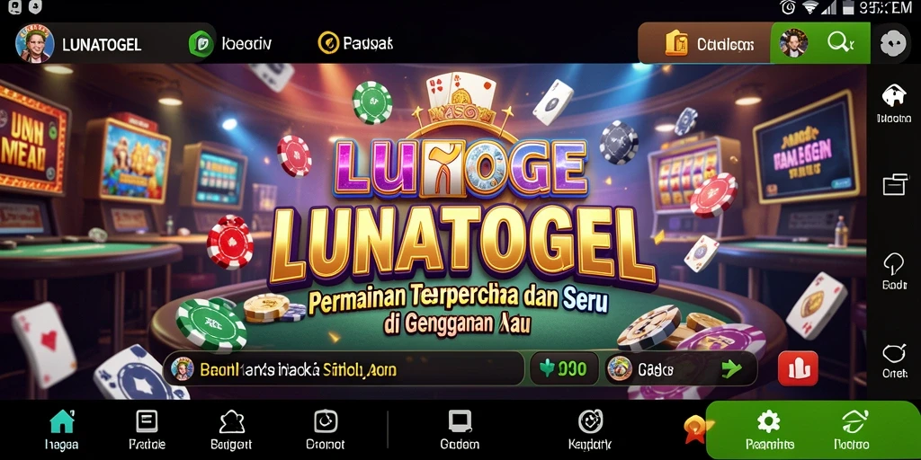 Screenshot gameplay LUNATOGEL yang menampilkan suasana Kasino yang mendebarkan.