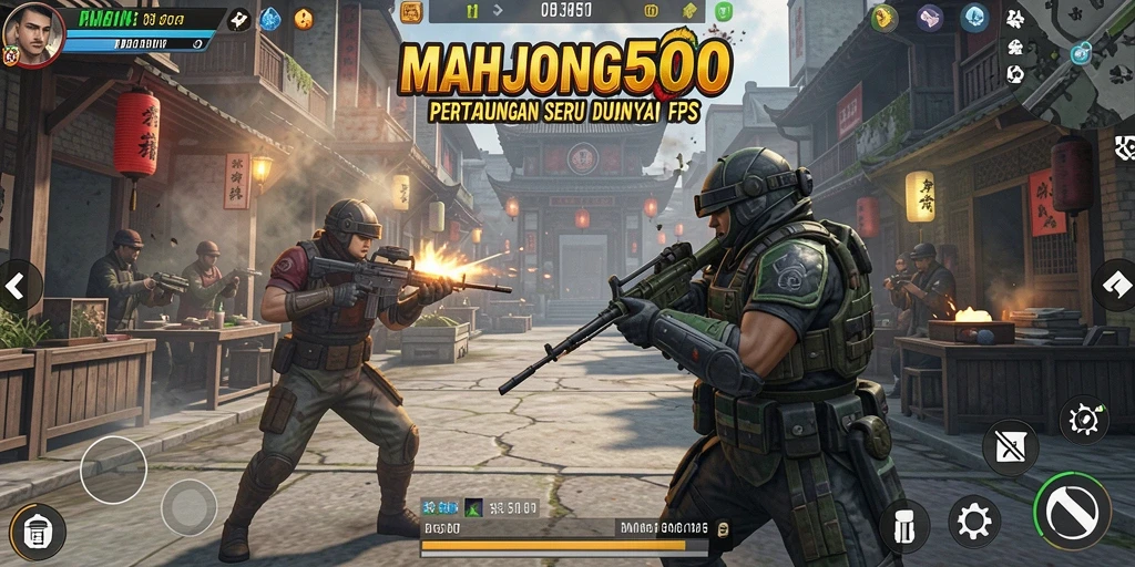 Screenshot dari gameplay seru di MAHJONG500 yang penuh aksi FPS.