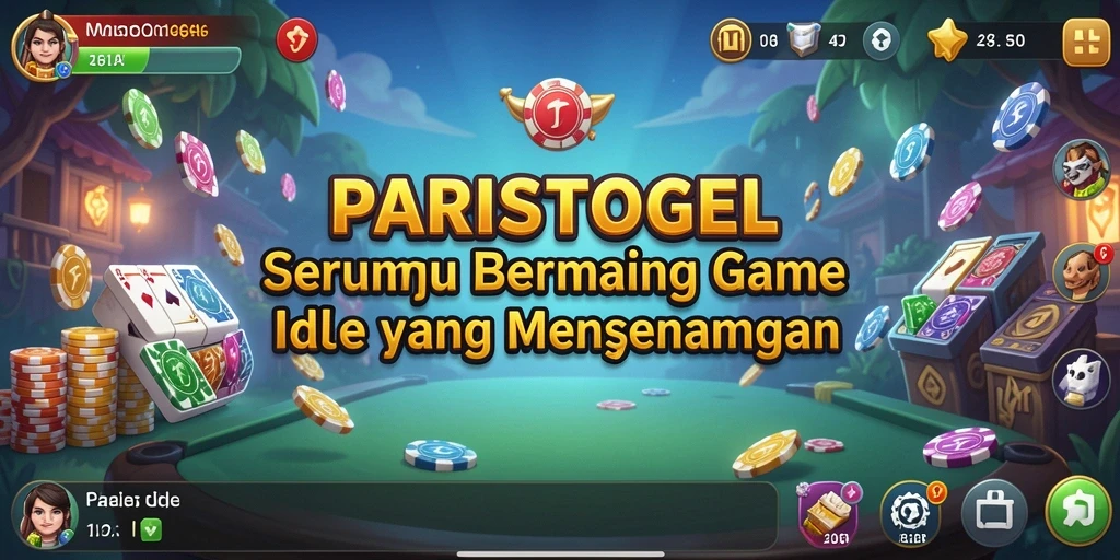 Tampilan gameplay PARISTOGEL dengan aktivitas idle yang menarik.