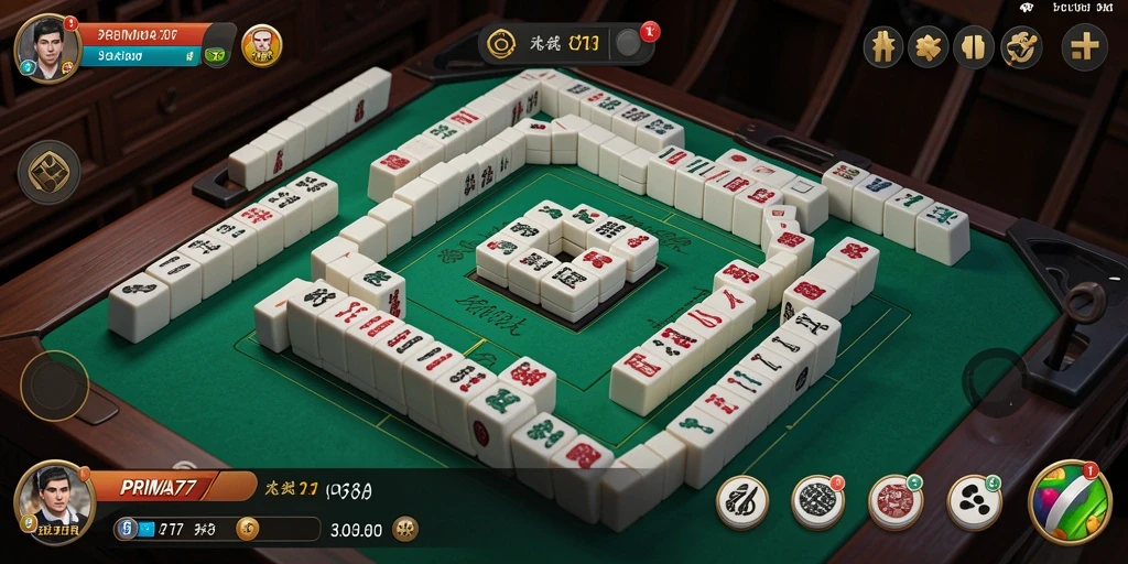 Tampilan gameplay Mahjong yang menarik dan interaktif di PRIMA77.