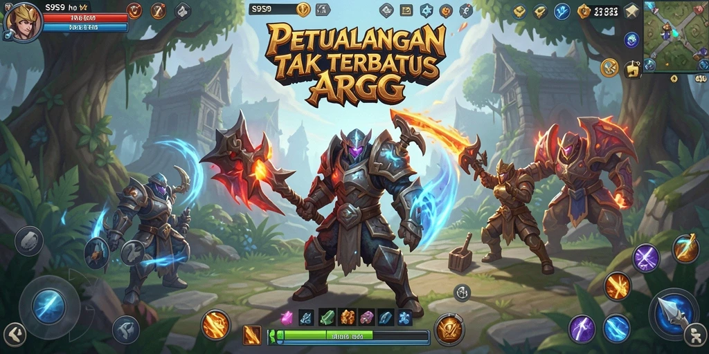 Screenshot menampilkan pertarungan epik dan visual menakjubkan dari gameplay ARPG.