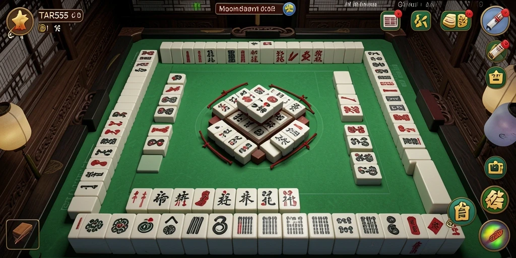 Screenshot gameplay TAR555 menampilkan aksi mencocokkan ubin Mahjong.
