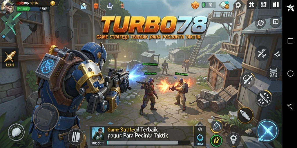 Screenshot TURBO78 menunjukkan aksi pertarungan strategis yang mendebarkan.