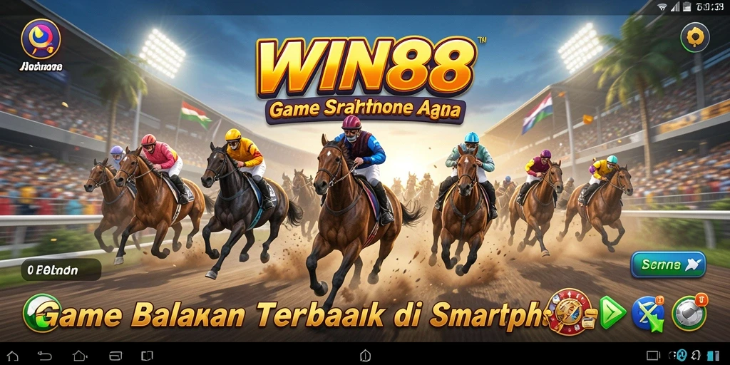 Tampilan gameplay balapan mendebarkan di WIN88 dengan mobil bertenaga.