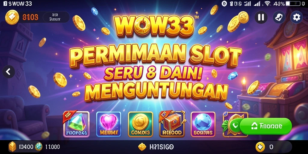 Tampilan menarik dari gameplay WOW33 menampilkan mesin Slot yang mengasyikkan.